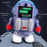 34/5000    Electric robot Duck toy dance walk space Duck educational toy play with music light interactive singing toy