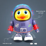34/5000    Electric robot Duck toy dance walk space Duck educational toy play with music light interactive singing toy