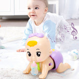 Mini Baby Crawl Toys Cute Toddle Puzzle Electric Music Crawl Girls Boys Guide Crawl Learn Early Education Baby Toys 0-12Months