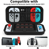 HEYSTOP Nintendo Switch Case, High Capacity Portable Switch Case with 8 Game Card Slots & Mesh Pocket Storage, Compatible with Nintendo Switch & OLED Models