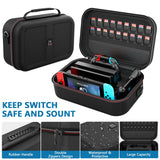 HEYSTOP Switch Accessories Bundle 28 in 1 for Nintendo Switch, Gift Kit with Carrying Case, Dockable Protective Case Cover, Screen Protector, Game Cards Case, Grip Charge Dock, Grip Cover,etc (Black)