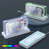 Mooroer Switch protective case for Nintendo Switch/OLED Dock, dust cover dust cover for Nintendo Switch/Switch OLED accessory with 20 colors LED light anti-dust/scratch protection, game theme edition
