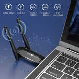 USB WiFi Adapter, Ortiny 1300Mbps WiFi USB Dual Band 5G/2.4G Wireless Network Adapter for Desktop Laptop PC, Dual Band WiFi Dongle Wireless Adapter for Supports Windows 11/10/8/7, Mac OS 10.9-10.15