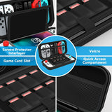 HEYSTOP Nintendo Switch Case, High Capacity Portable Switch Case with 8 Game Card Slots & Mesh Pocket Storage, Compatible with Nintendo Switch & OLED Models