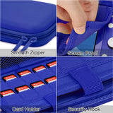 HEYSTOP Case for Nintendo Switch Lite,Protective Hard Portable Travel Carry Case for Nintendo Switch Lite Console and Accessories,Switch Lite Case with TPU Glitter Protective Case and Thumb Cap,Blue