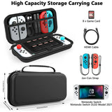 HEYSTOP Nintendo Switch Case, High Capacity Portable Switch Case with 8 Game Card Slots & Mesh Pocket Storage, Compatible with Nintendo Switch & OLED Models