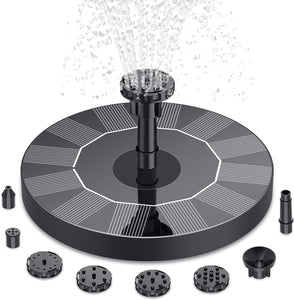 AISITIN 1.5W Solar Fountain Pump, with 6 nozzles Solar Bird Bath Fountain, Water Pump Floating Fountains Suitable for Ponds