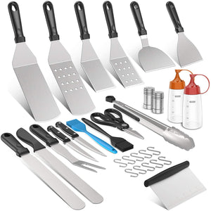 AISITIN 30 PCS Griddle Accessories for Camping Accessories, Grilling Accessories BBQ Grill Spatula Set, BBQ Accessories Kit