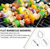 AISITIN 33PCS Grilling Metal Skewers 16&quot; Stainless Steel Skewers, Reusable BBQ Skewers for Meat Shrimp Chicken Vegetables