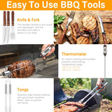 AISITIN BBQ Grill Accessories with Insulated Cooler Bag Stainless Steel Grill Utensils Set BBQ Grilling Accessories BBQ Tool Set