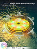 AISITIN Solar Fountain, Solar Bird Bath Fountains with 72 RGB LED Lights &amp; 6 Lighting Modes 3600mAh Battery with Remote for Pond