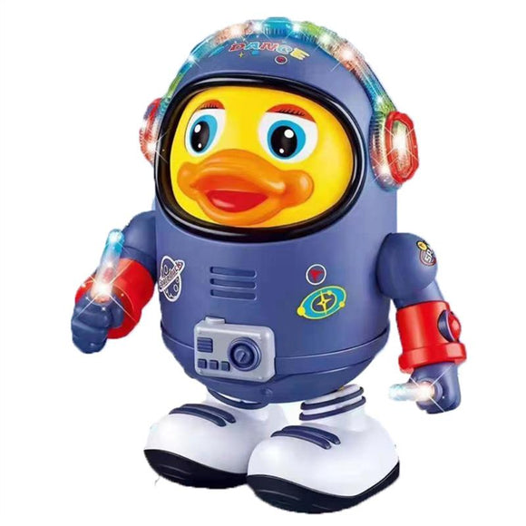 34/5000    Electric robot Duck toy dance walk space Duck educational toy play with music light interactive singing toy