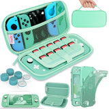 HEYSTOP Compatible with Switch Lite Carrying Case, Switch Lite Case with Soft TPU Protective Case Games Card 6 Thumb Grip Caps