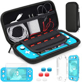 HEYSTOP Compatible with Switch Lite Carrying Case, Switch Lite Case with Soft TPU Protective Case Games Card 6 Thumb Grip Caps