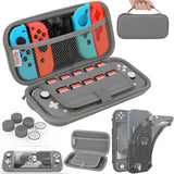 HEYSTOP Compatible with Switch Lite Carrying Case, Switch Lite Case with Soft TPU Protective Case Games Card 6 Thumb Grip Caps