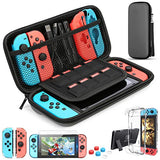 HEYSTOP Switch Carrying Bag for Nintendo Switch Case with  9 in 1 Nintendo Switch Accessories Kit and 6 Pcs Thumb Grip