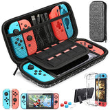 HEYSTOP Switch Carrying Bag for Nintendo Switch Case with  9 in 1 Nintendo Switch Accessories Kit and 6 Pcs Thumb Grip