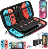 HEYSTOP Switch Carrying Bag for Nintendo Switch Case with  9 in 1 Nintendo Switch Accessories Kit and 6 Pcs Thumb Grip