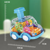 Children press gear transparent car inertia slide recovery car toy puzzle car