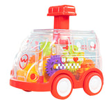 Children press gear transparent car inertia slide recovery car toy puzzle car