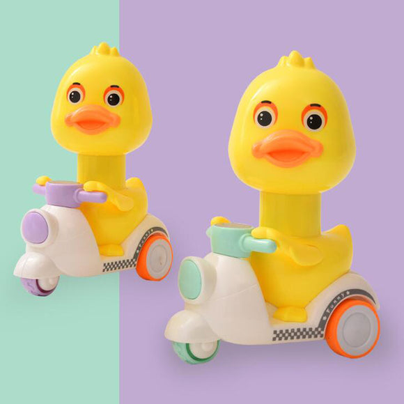 Push-Type Cartoon Little Yellow Duck Motorcycle Child Toy Car Boy