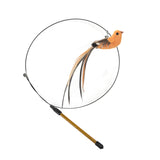Simulation Bird interactive Cat Toy Funny Feather Bird with Bell Cat Stick Toy for Kitten Playing Teaser Wand Toy Cat Supplies